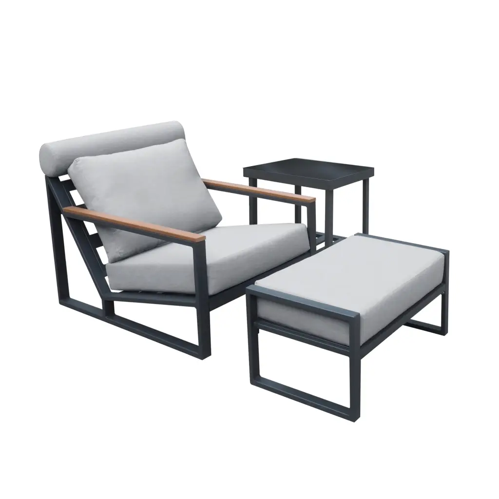 Recliner Patio Chair Cushions and Ottoman Water-resistant Soft Material Outdoor Relaxation romantic furniture