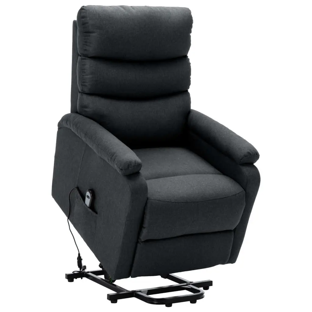 Stand Up Chair Dark Gray Fabric Adjustable Recliner