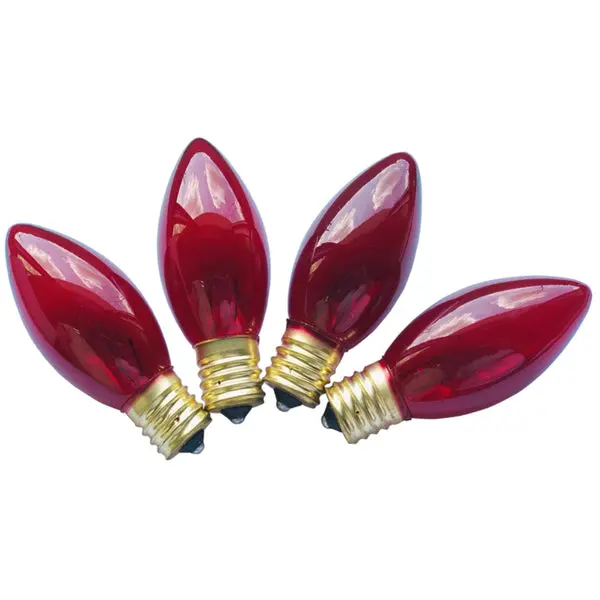Santas Forest 19252 Christmas C9 Transparent Replacement Bulb Red Holiday Lights