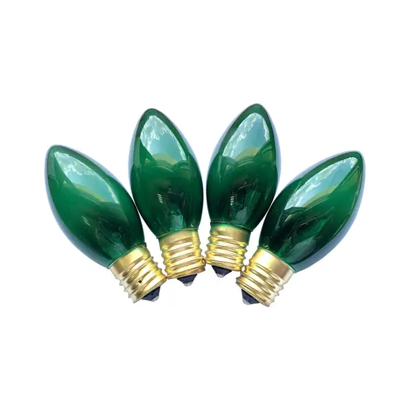 Santas Forest 19255 Christmas C9 Transparent Replacement Bulb Green Holiday Lights