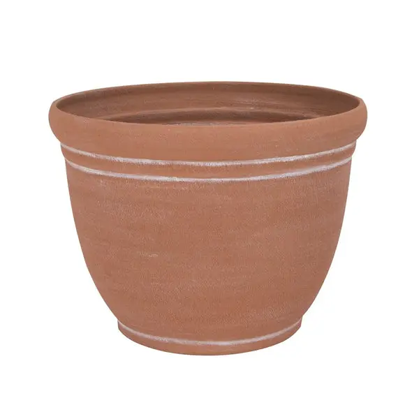 Landscapers Select PT-S058 Terra Cotta Resin Planter 13 Inch Decorative Garden Pot