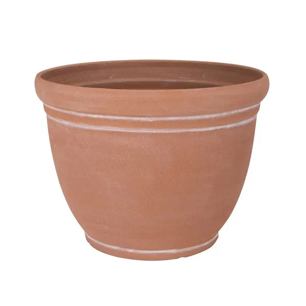 Landscapers Select PT-S059 Terra Cotta Resin Planter 15 Inch Outdoor Garden Decor