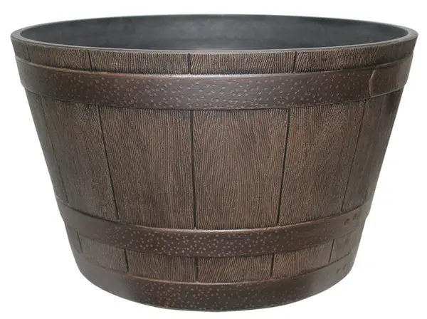 Southern Patio HDR-001225 High Density Resin Whiskey Barrel Planter 20.5 Inch Outdoor Decor