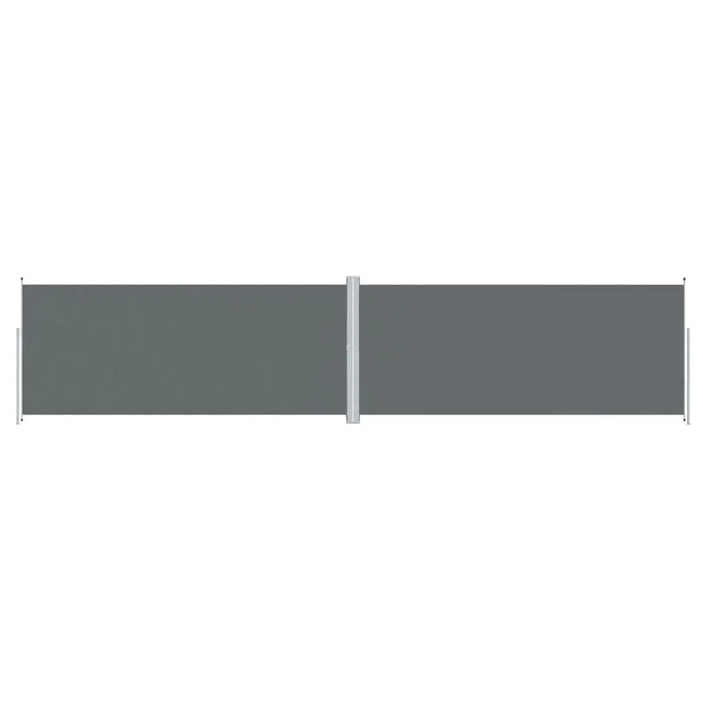 Anthracite Retractable Side Awning 86.6x393.7 Inches Extra Wide Sun Protection