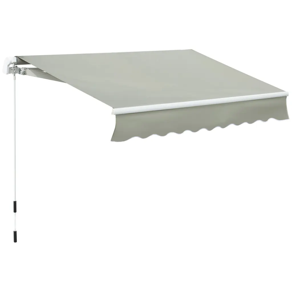 Outsunny 8' X 7' Patio Retractable Awning - Manual Exterior Sun Shade Outdoor Space aosom business
