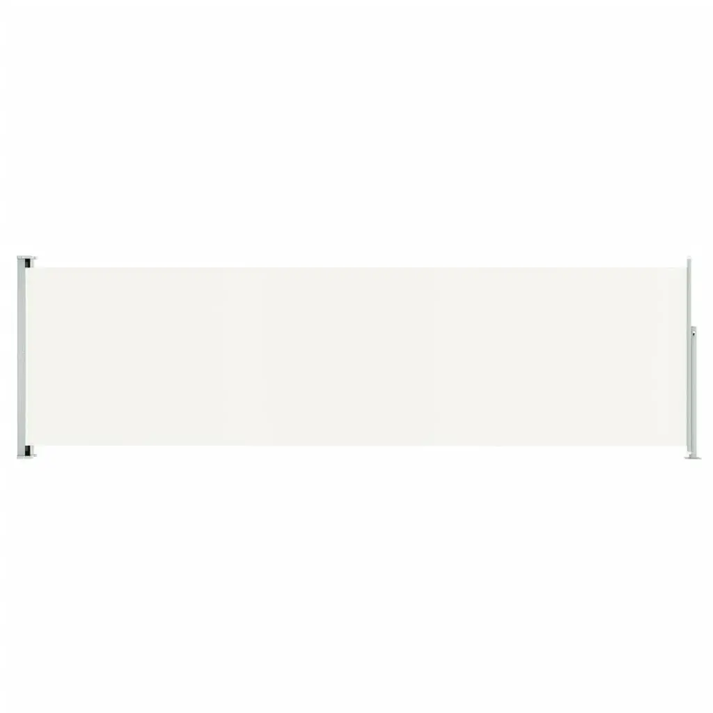 Cream Retractable Side Awning 70.9x236.2 Inches Patio Sun Shade Canopy