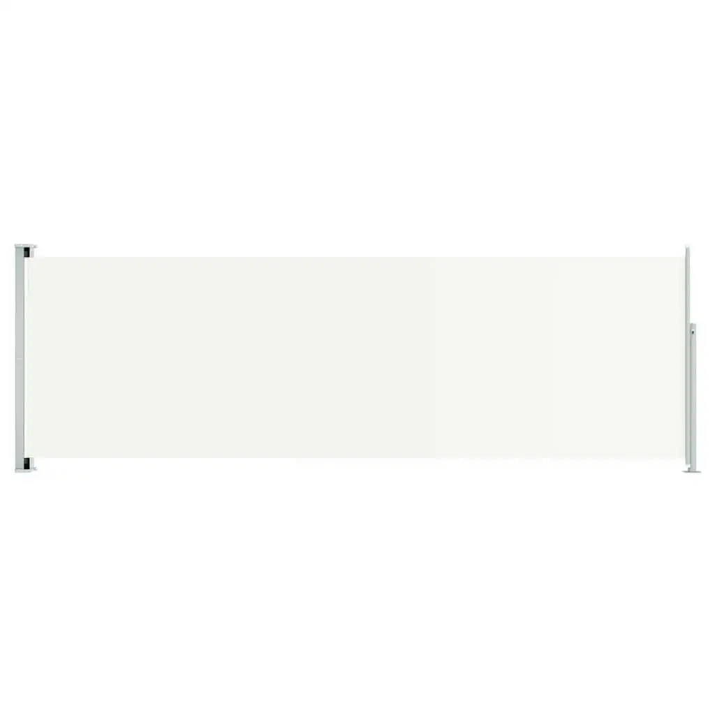 Cream Retractable Side Awning 78.7x236.2 Inches Outdoor Sun Protection