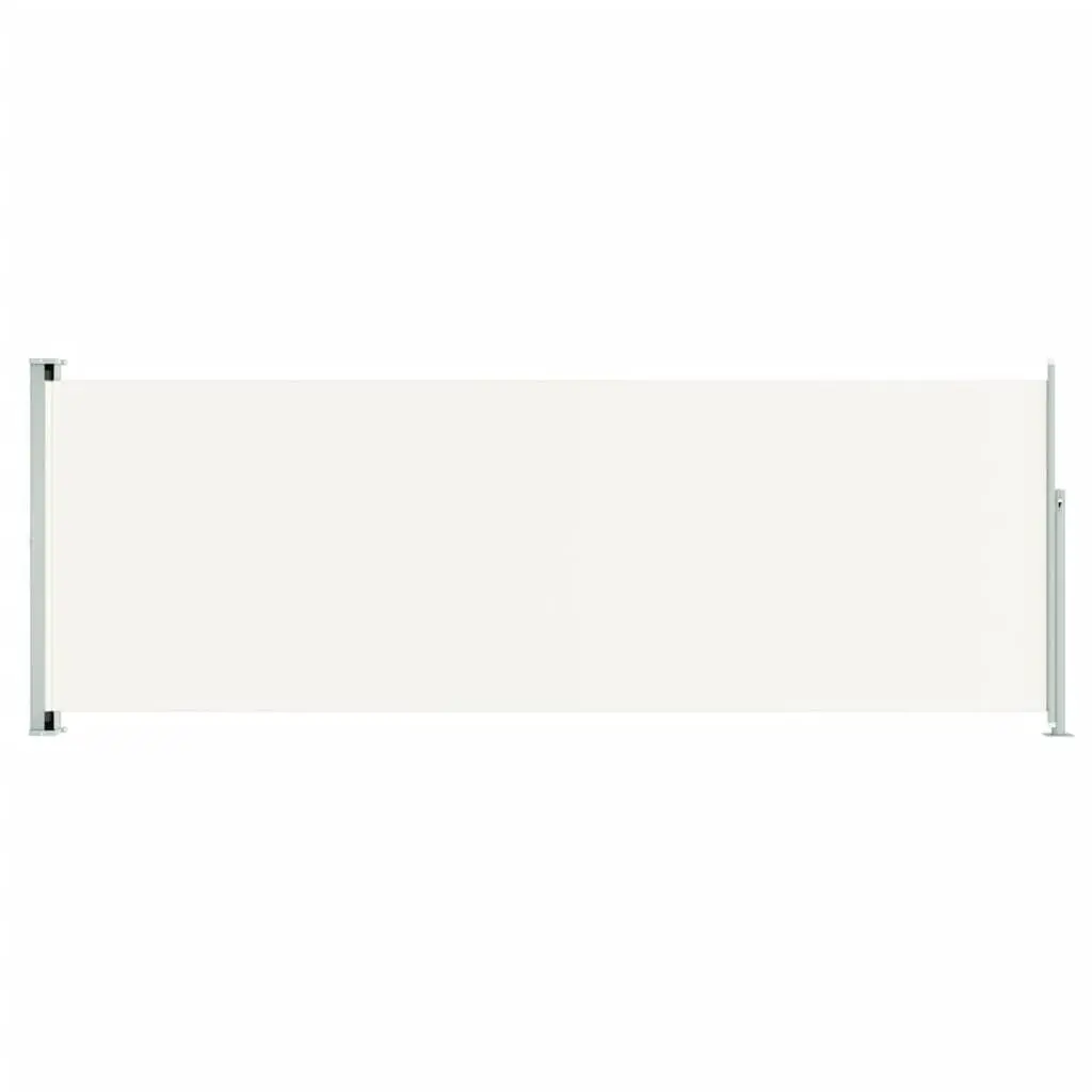 Cream Retractable Side Awning 86.6x236.2 Inches Extra Wide Patio Cover