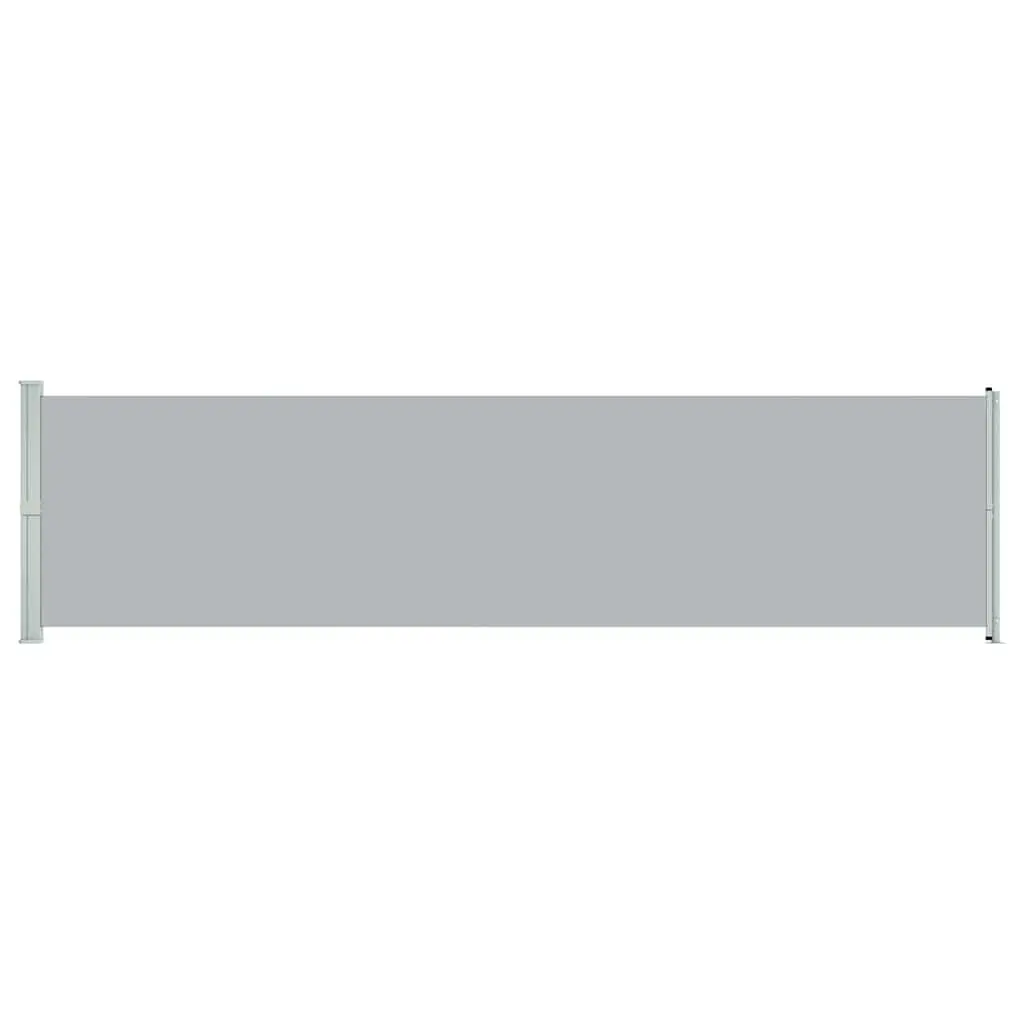 Gray Patio Retractable Side Awning 236.2x63 Inches UV Protection