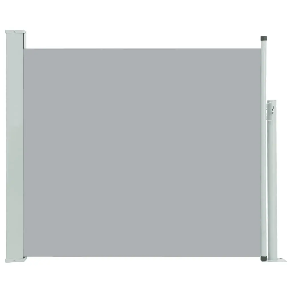 Gray Retractable Side Awning 39.4x118.1 Inches Patio Sun Shade
