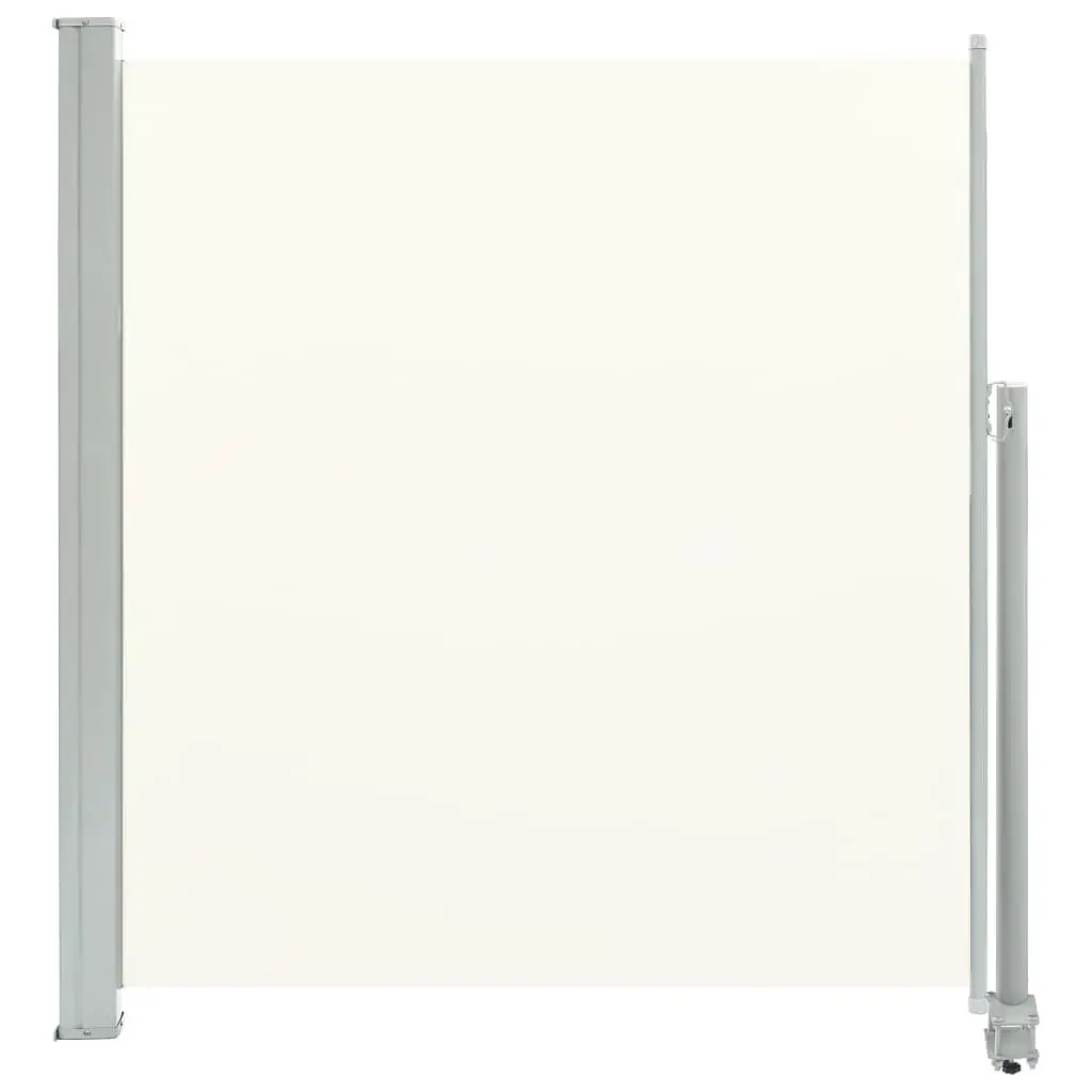 Large Patio Retractable Side Awning 55.1x118.1 Inches Cream Sun Protection