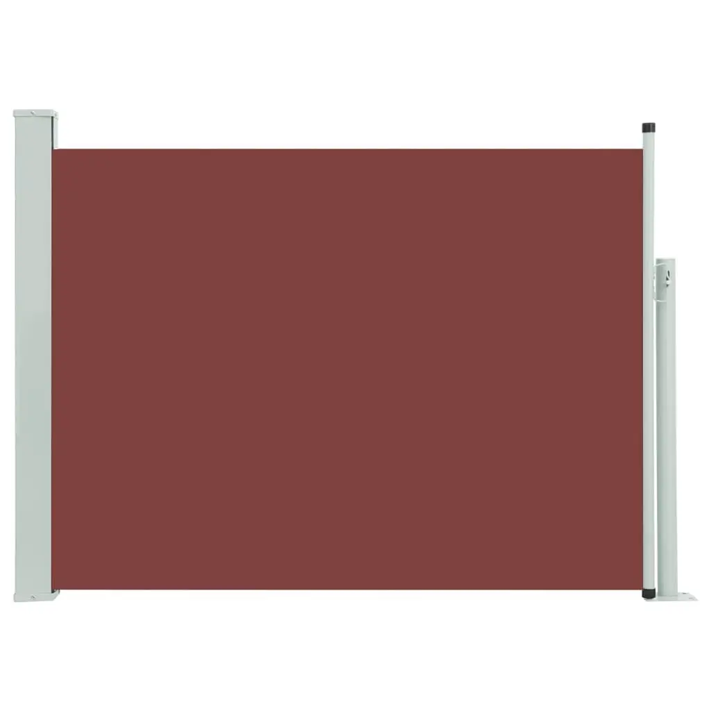 Patio Retractable Side Awning 39.4x196.9 Inches Brown Sun Shade Outdoor Spaces
