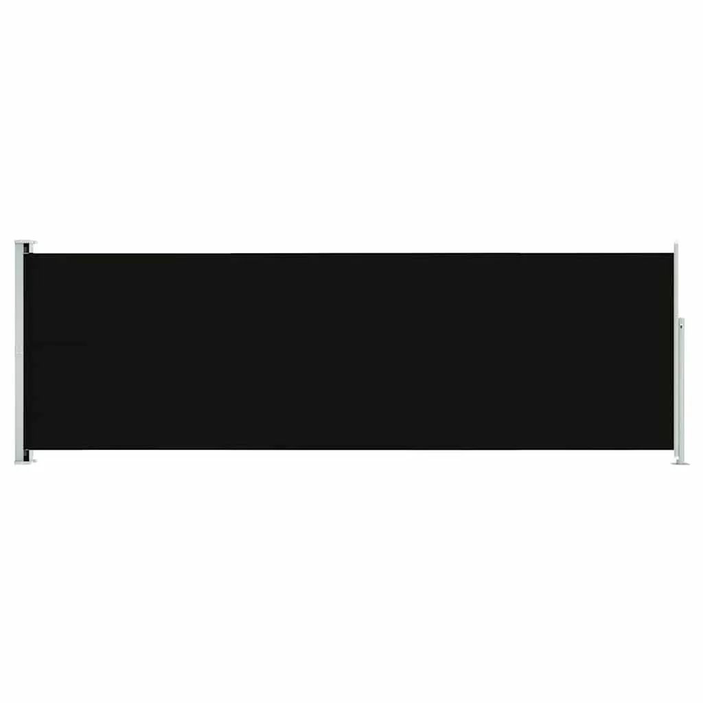 Patio Retractable Side Awning 78.7x236.2 Inches Black Outdoor Sun Shade
