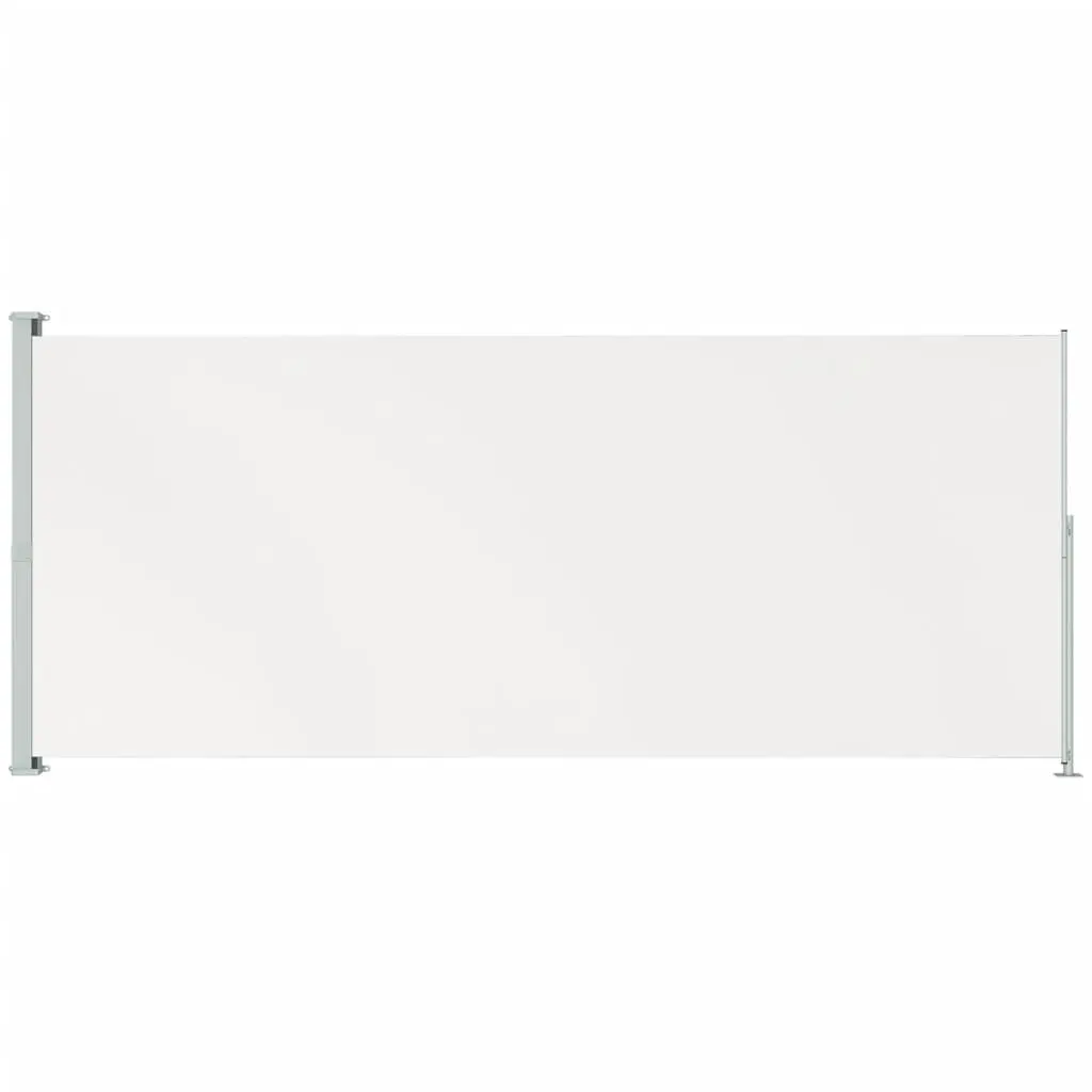 Patio Retractable Side Awning 86.6x196.9 Inches Cream Sun Shade