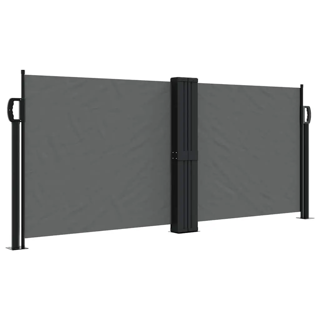 Retractable Side Awning Anthracite 39.4x236.2 Inches Outdoor Sun Shade