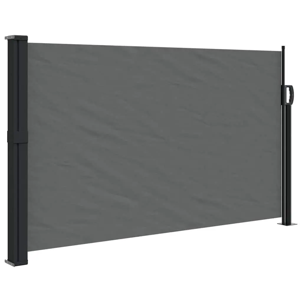 Retractable Side Awning Anthracite 47.2x196.9 Inches Outdoor Patio Shade Cover