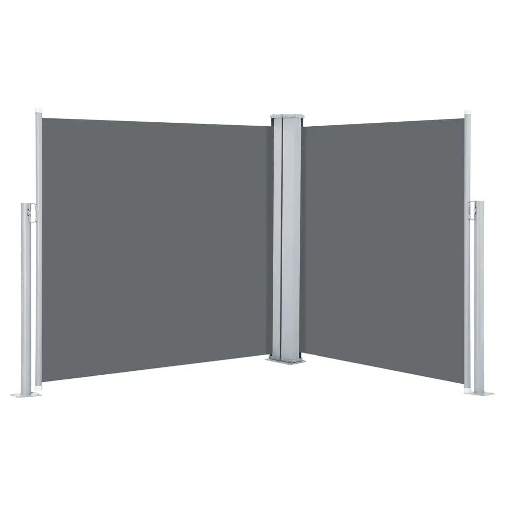 Retractable Side Awning Anthracite 47.2x236.2 Inches Outdoor Sun Shade