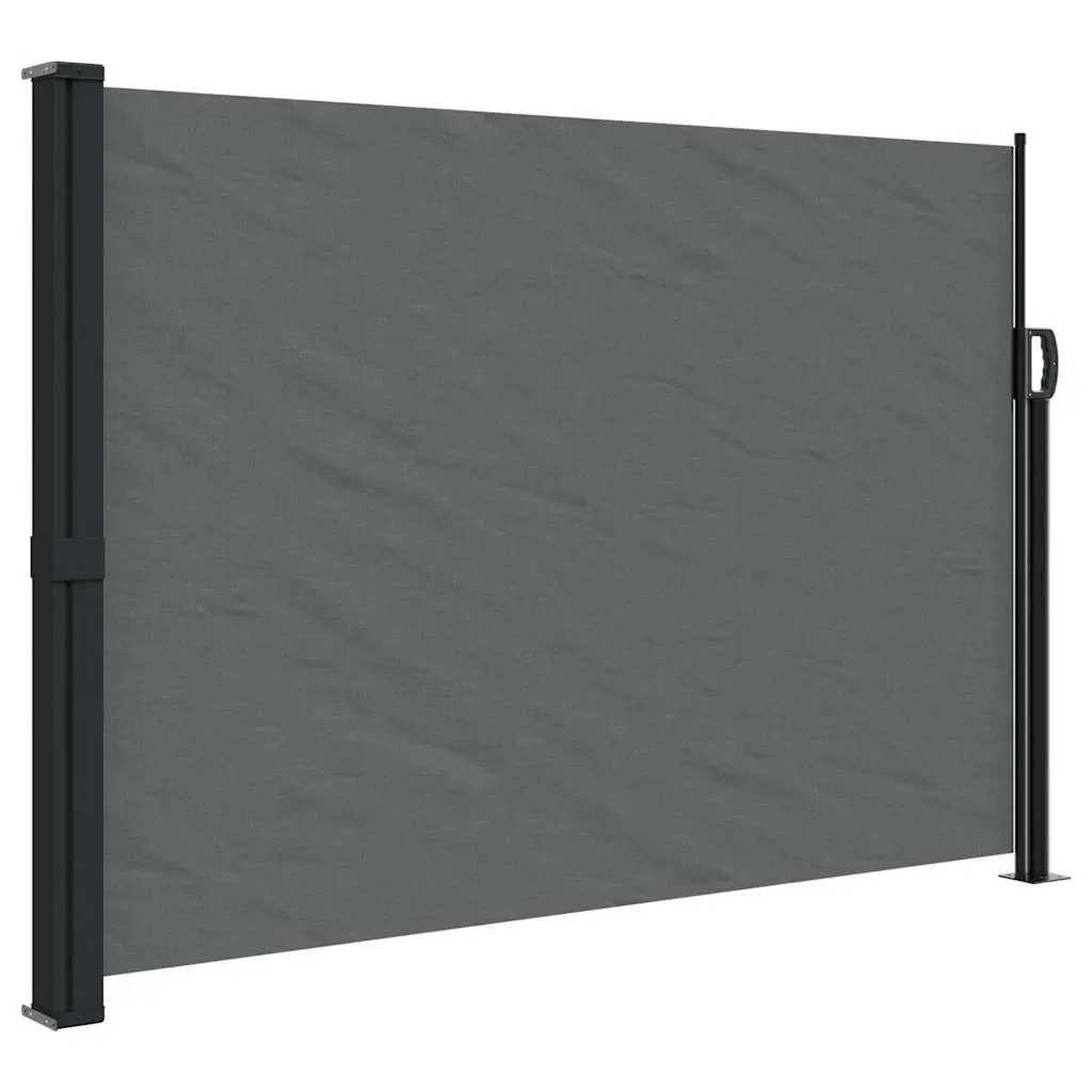 Retractable Side Awning Anthracite 55.1x196.9 Inches Outdoor Sun Shade Canopy