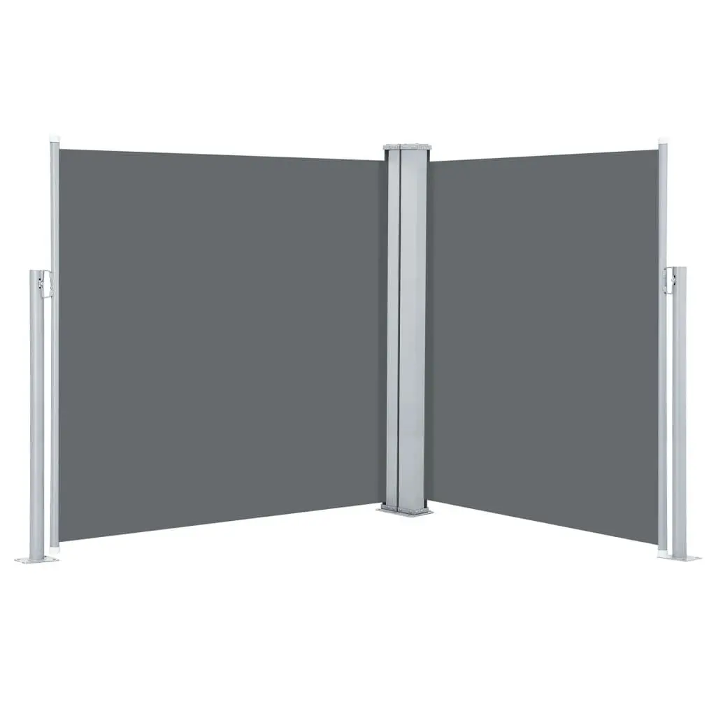 Retractable Side Awning Anthracite 55.1x236.2 Inches Outdoor Sun Shade