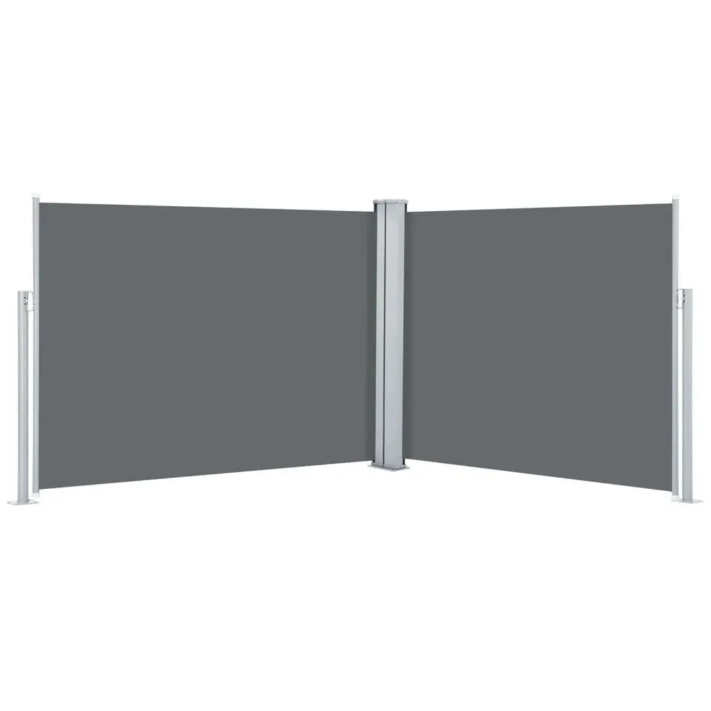 Retractable Side Awning Anthracite 55.1x393.7 Inches Outdoor Shade