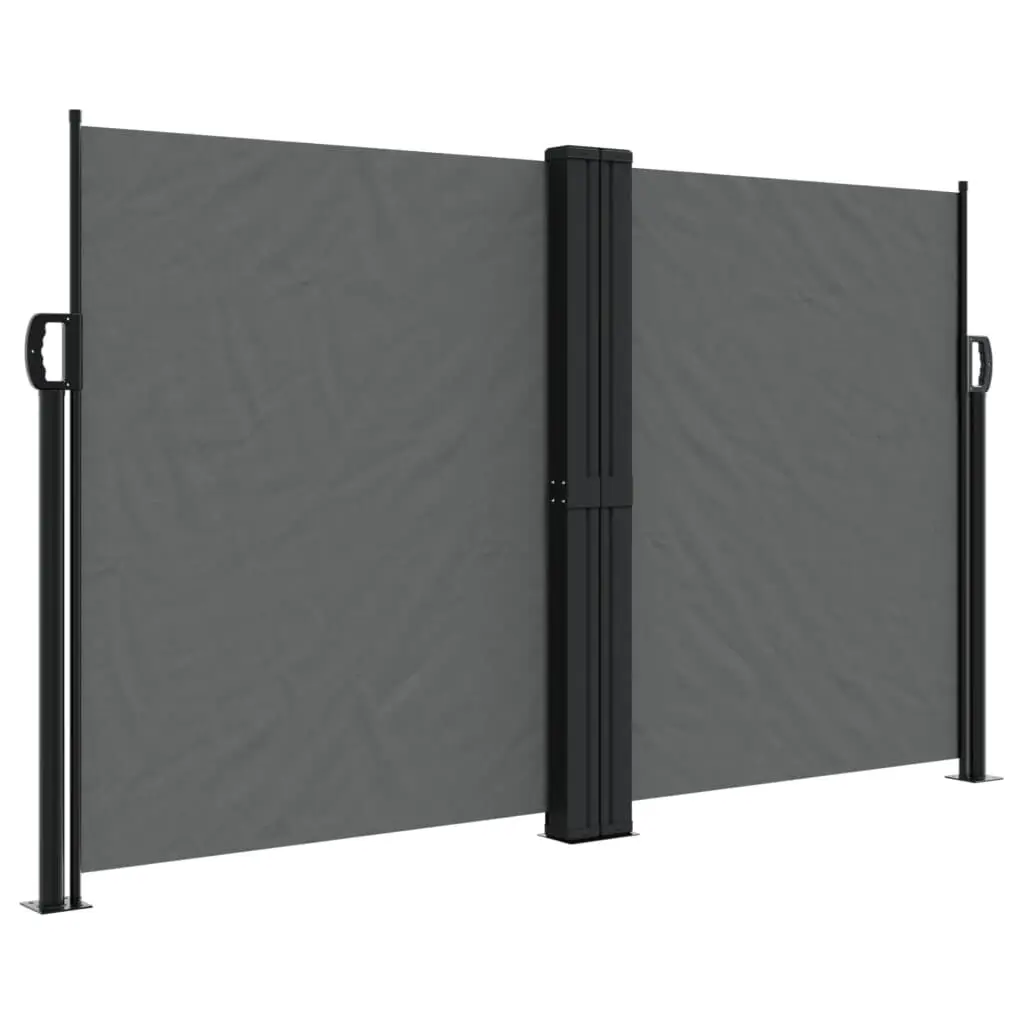 Retractable Side Awning Anthracite 55.1x393.7 Inches UV Protection Patio and Deck