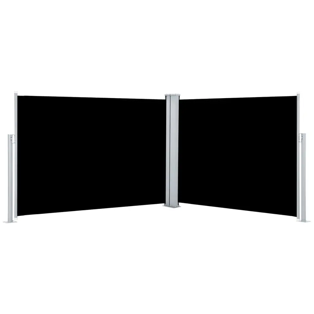 Retractable Side Awning Black 47.2x393.7 Inches Outdoor Sun Protection