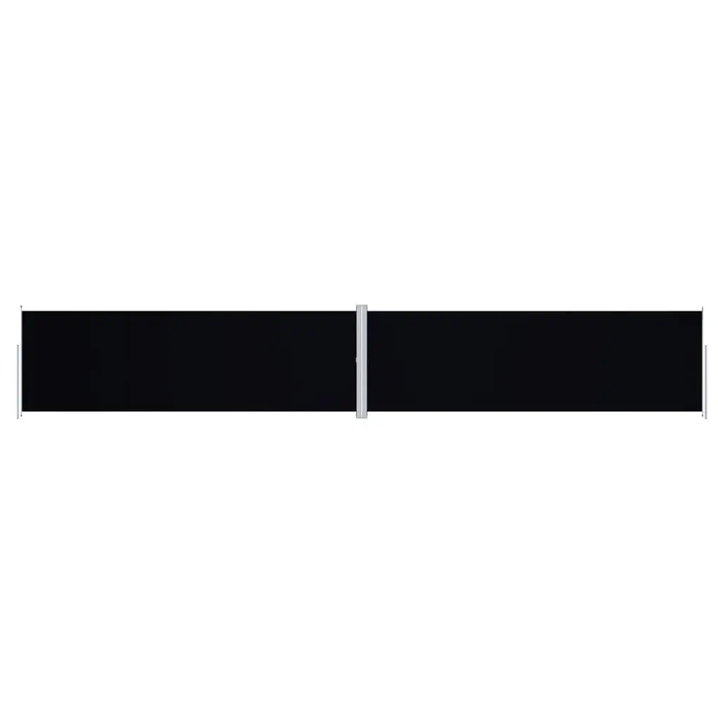 Retractable Side Awning Black 78.7x472.4 Inches Heavy Duty Weather Shield