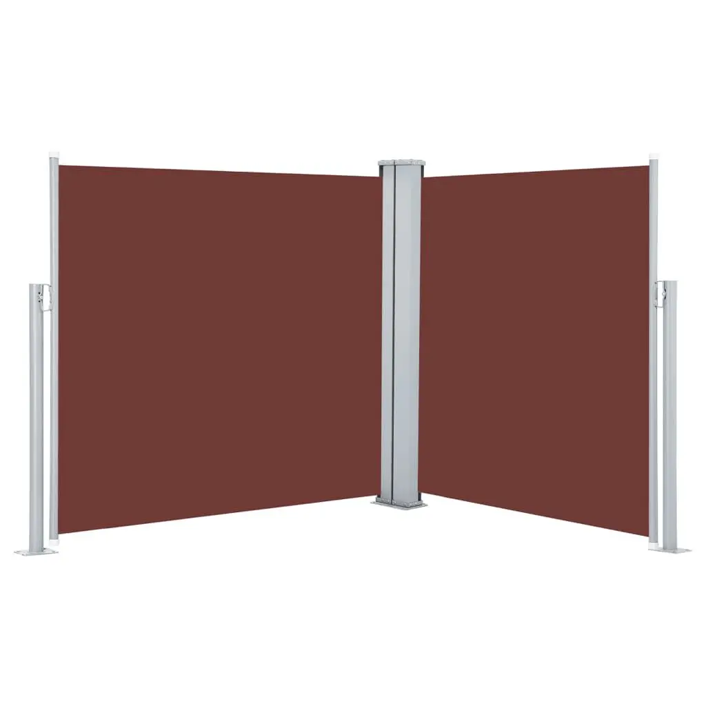 Retractable Side Awning Brown 47.2x236.2 Inches Outdoor Sun Shade
