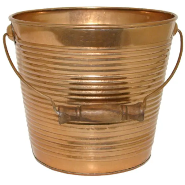 Robert Allen Ribbed Metal Planter Handle 10 Inch New Copper Outdoor Garden Decor