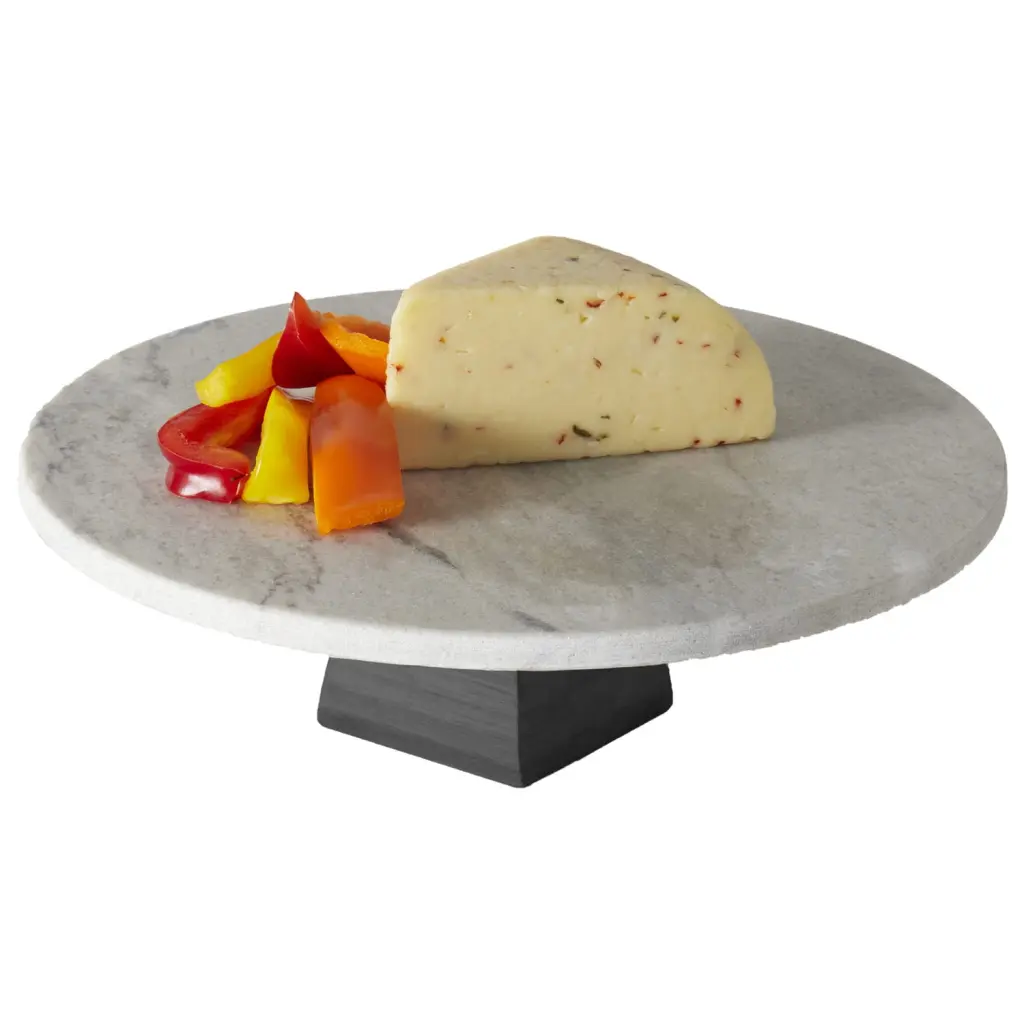 Sophia Grace Round Table Riser Marble-Black 12x12x3.75 Inches