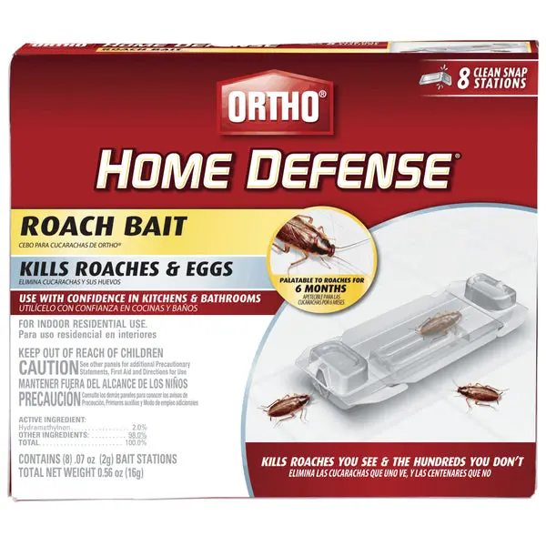 Ortho Home Defense Ready-To-Use Roach Bait 8 Pack - Effective Cockroach Killer