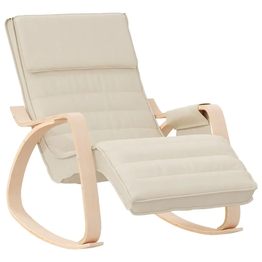 Rocking Chair Cream Fabric Living Room Furniture