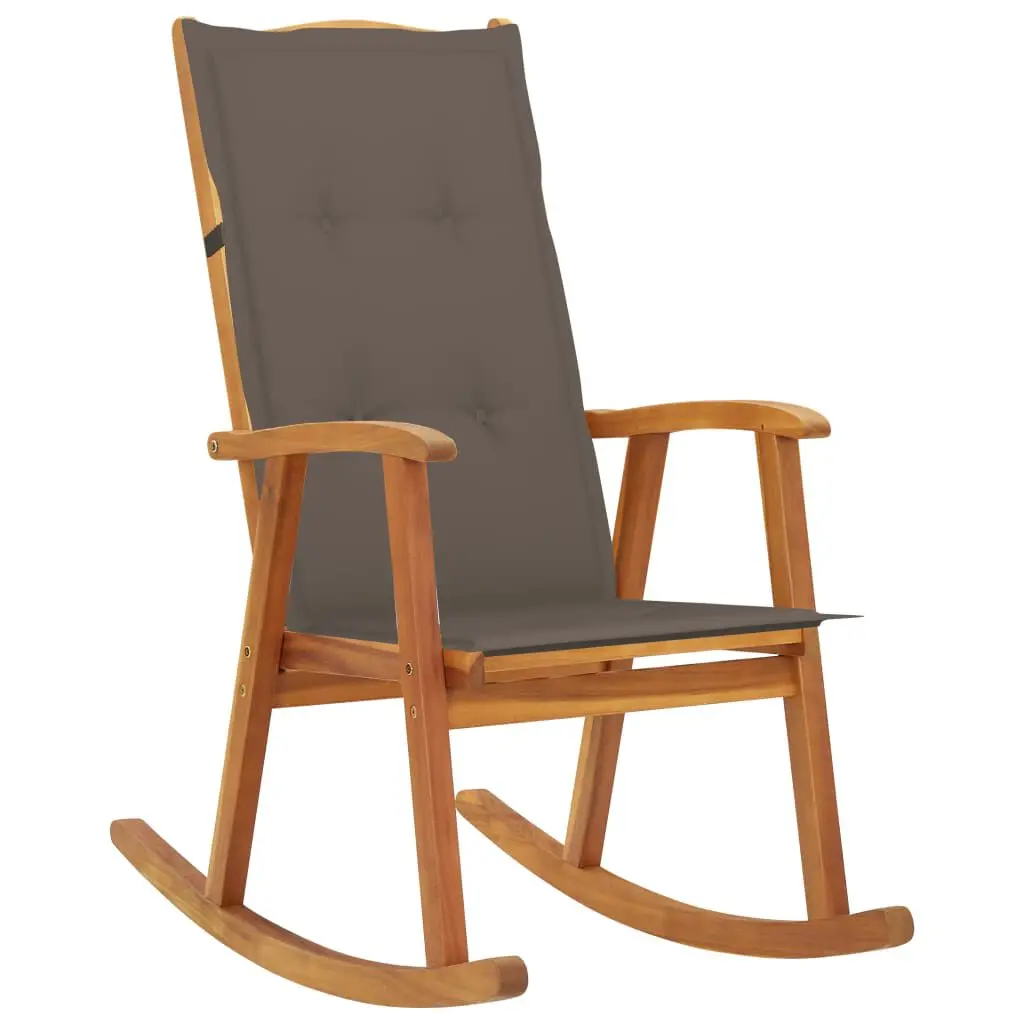 Rocking Chair Cushions Solid Acacia Wood Patio Seating