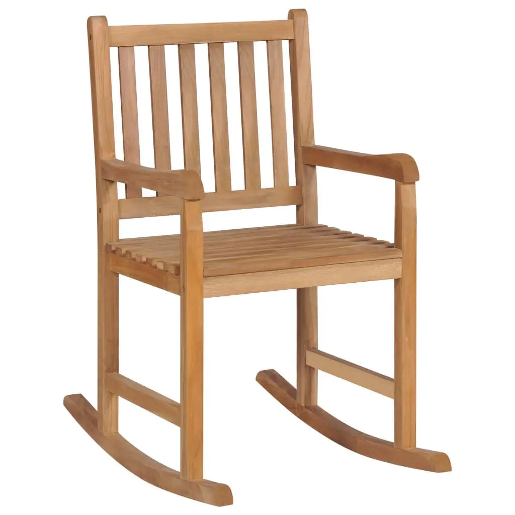 Solid Teak Wood Rocking Chair Comfortable Outdoor Porch Swing