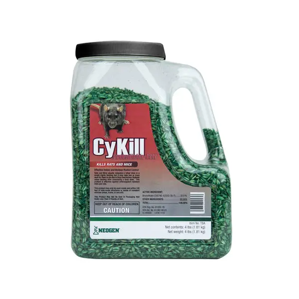 Neogen 112840 CyKill Rodenticide Bait 4 lb Jug Effective Rodent Elimination