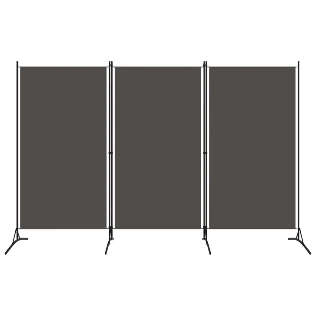 3-Panel Room Divider Anthracite 102.4x70.9 Inches Fabric Privacy Screen