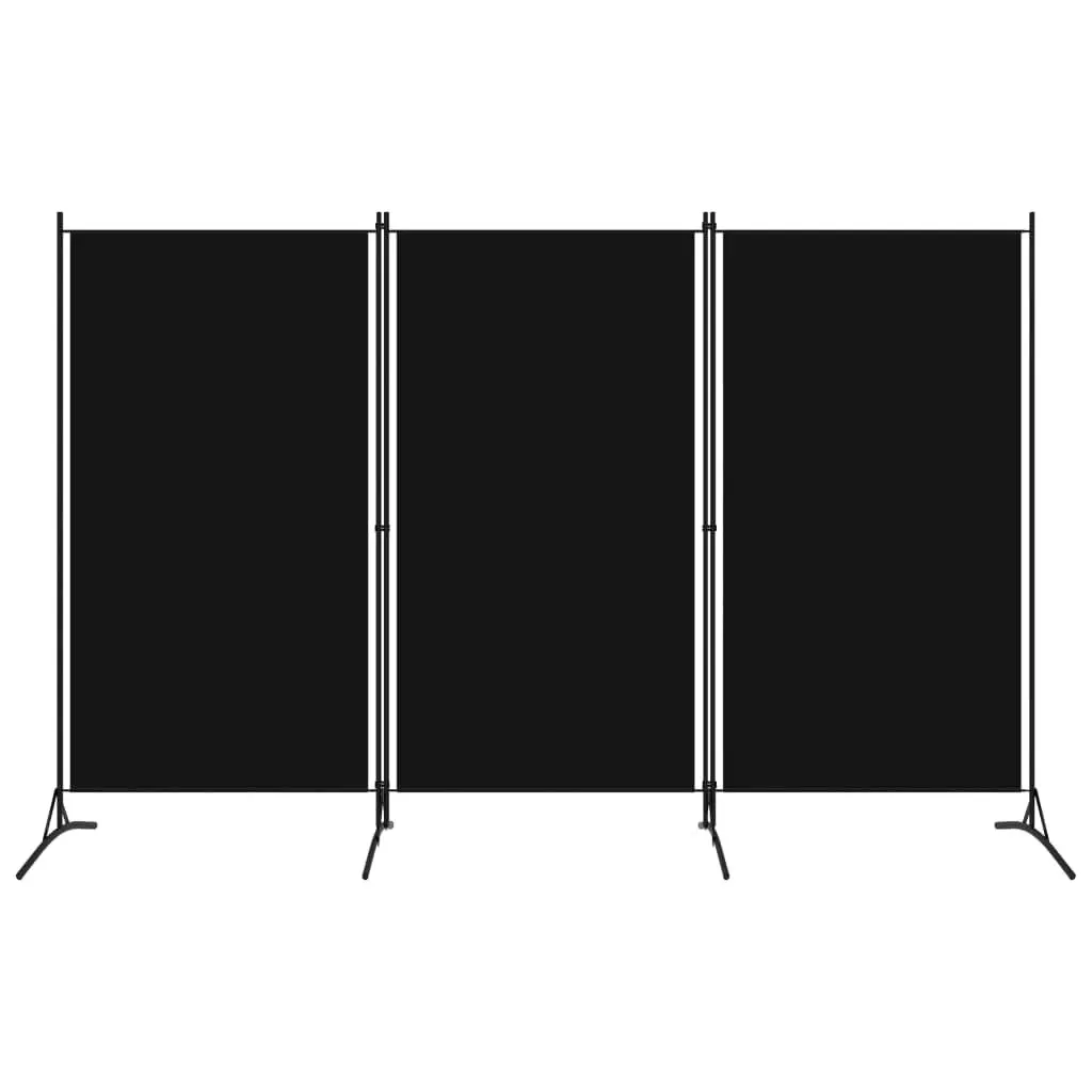 3-Panel Room Divider Black 102.4x70.9 Inches Fabric Privacy Screen