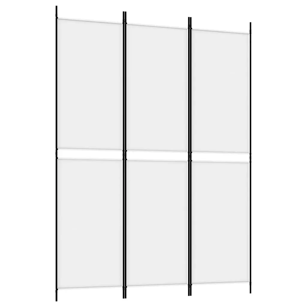 3-Panel Room Divider White 59.1x78.7 Inches Fabric Privacy Screen