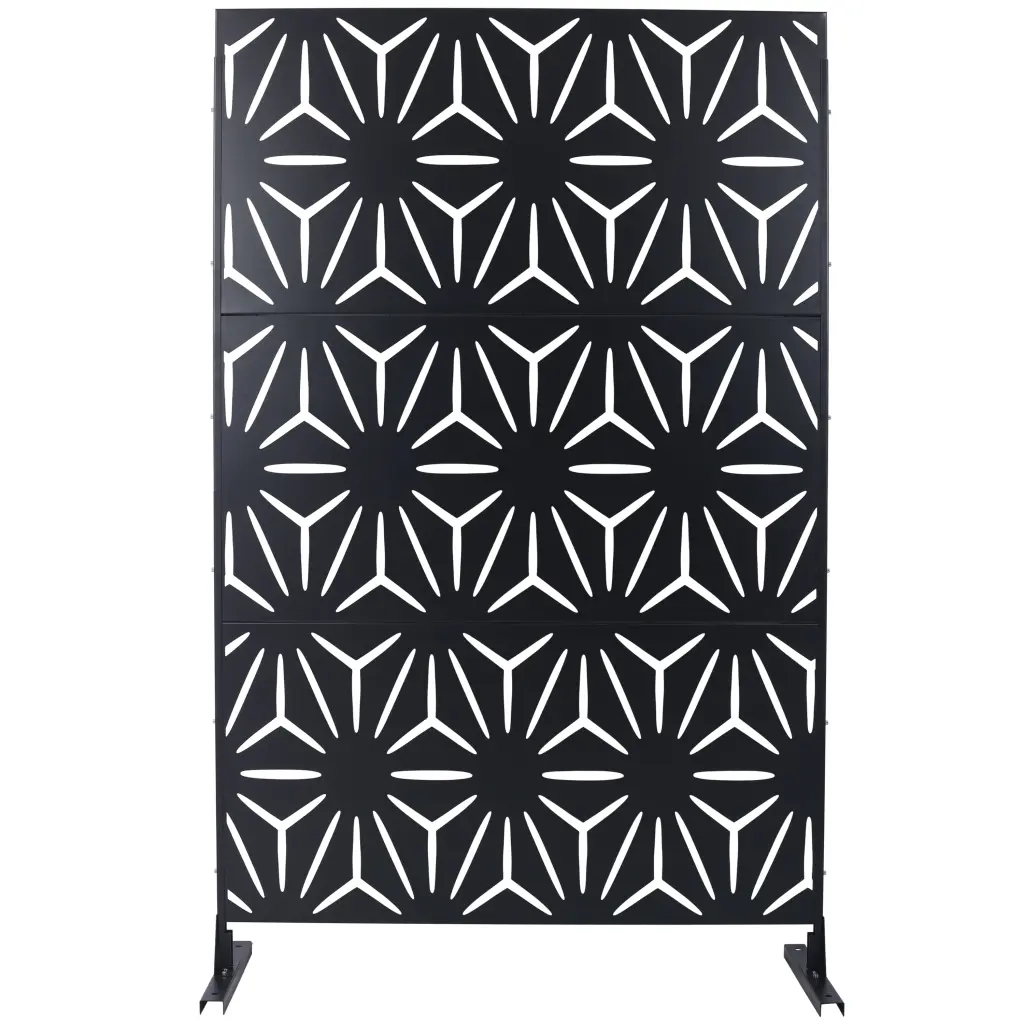 Outdoor Indoor Privacy Screen Metallic 76 Inch H 48 Inch W Free Standing g-h