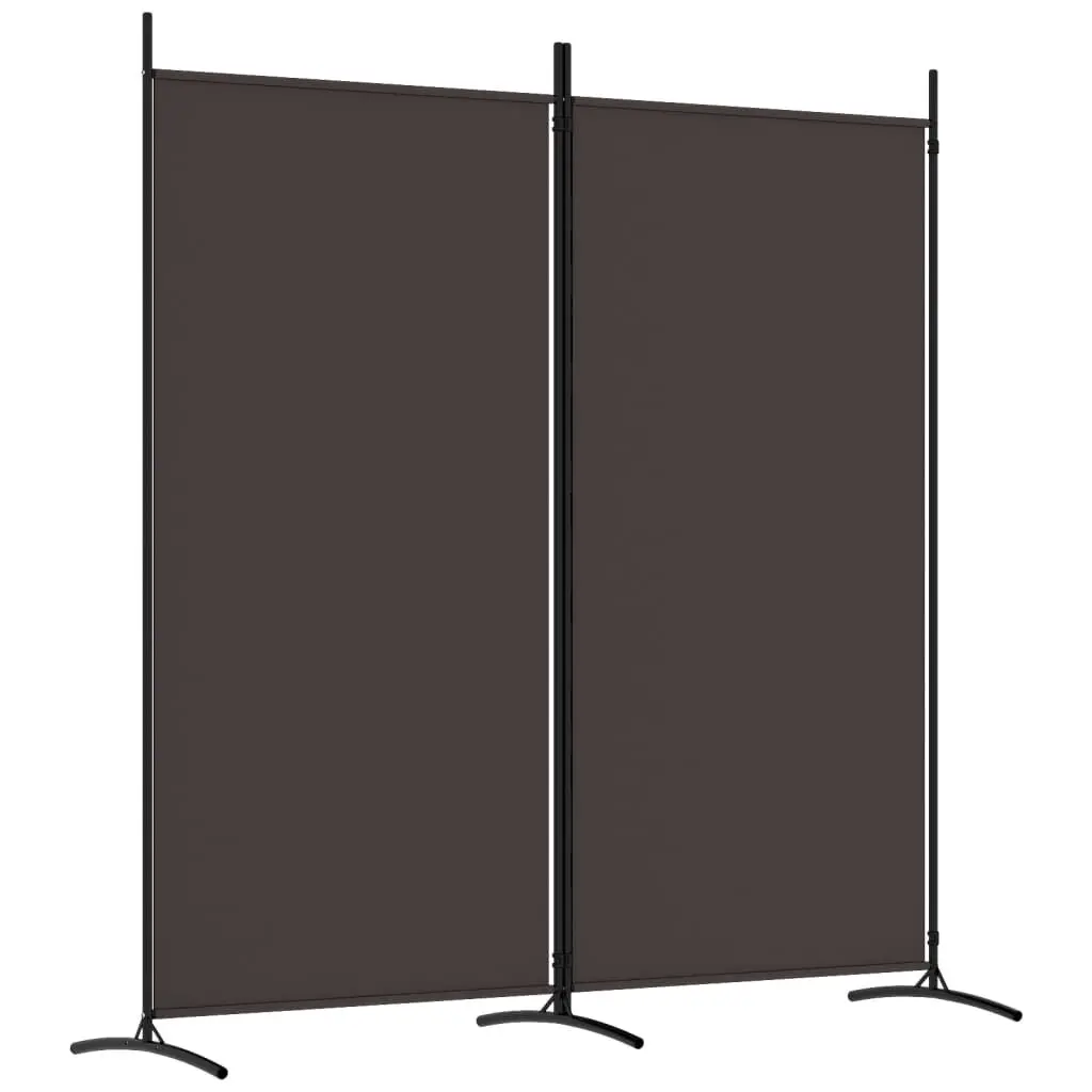 2-Panel Room Divider Brown 68.9x70.9 Fabric Privacy Screen