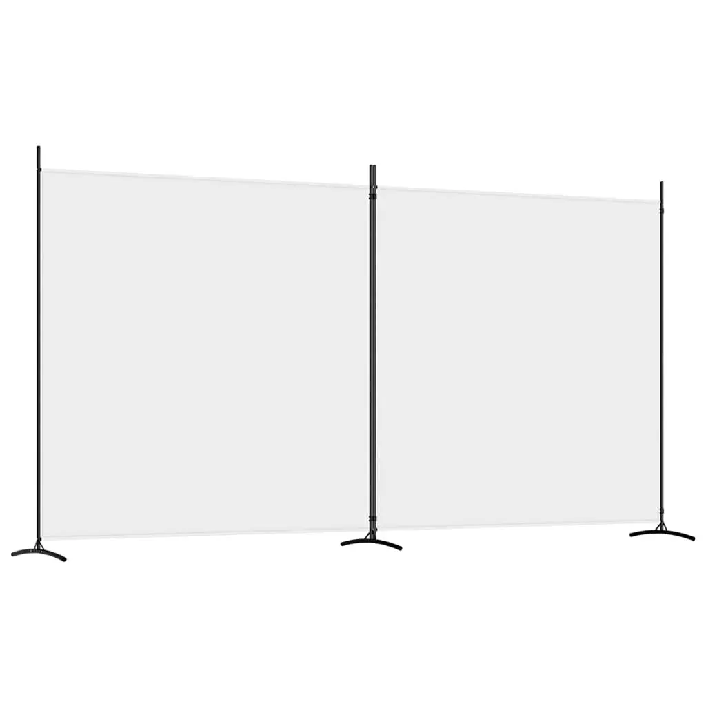 2-Panel Room Divider White 137x70.9 Inches Fabric Folding Partition Screen