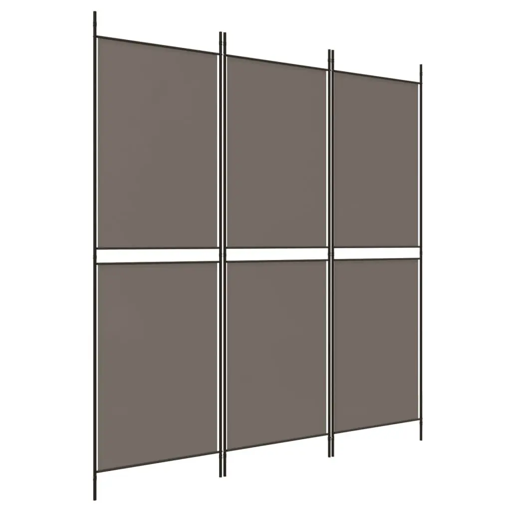3-Panel Room Divider Anthracite 59.1x78.7 Inches Fabric Screen