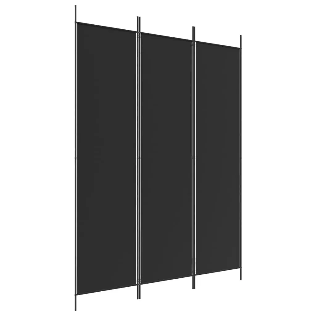 3-Panel Room Divider Black 59.1x78.7 Inches Fabric Privacy Screen