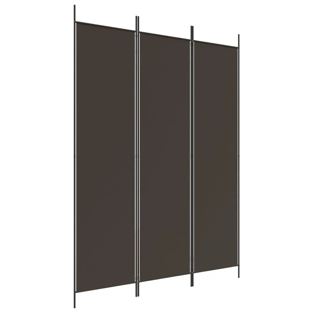 3-Panel Room Divider Brown 59.1x78.7 Inch Fabric Privacy Screen