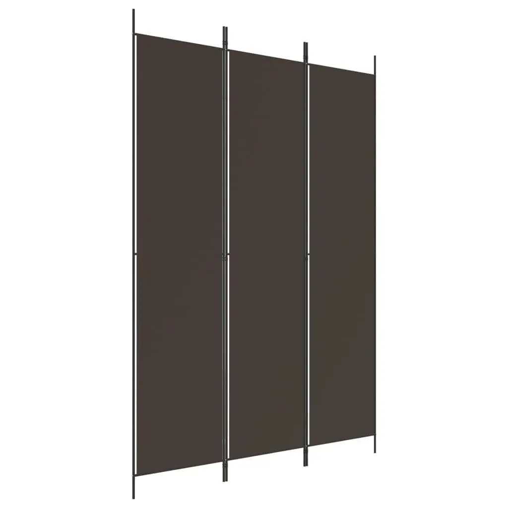 3-Panel Room Divider Brown 59.1x86.6 Inches Fabric Privacy Screen