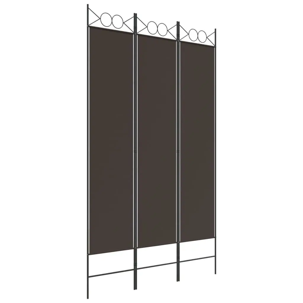 3-Panel Room Divider Brown Fabric 47.2x78.7 Inches Privacy Screen