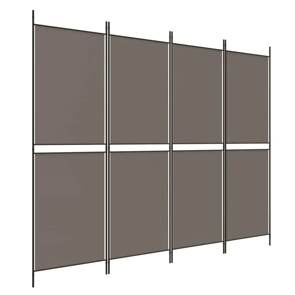 4-Panel Room Divider Anthracite 78.7x70.9 Inches Fabric Screen