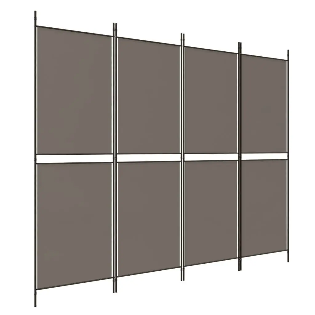 4-Panel Room Divider Anthracite 78.7x78.7 Inches Fabric Screen