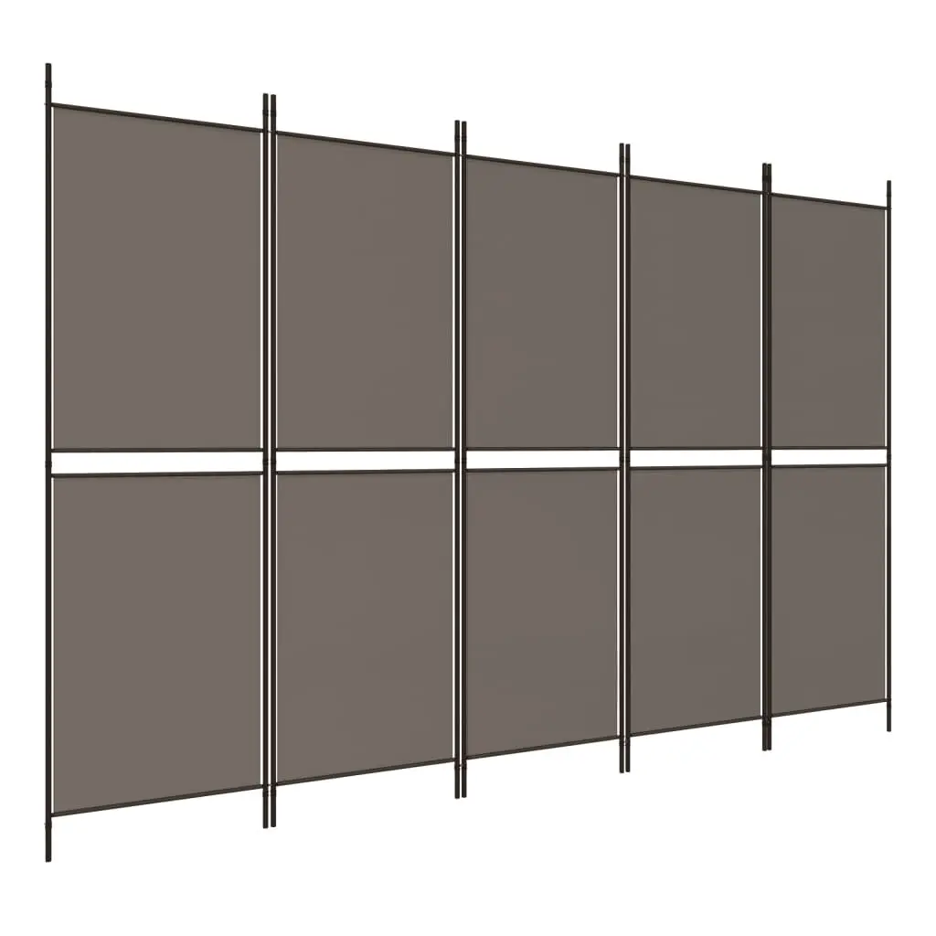 5-Panel Room Divider Anthracite 98.4x78.7 Inches Fabric Screen