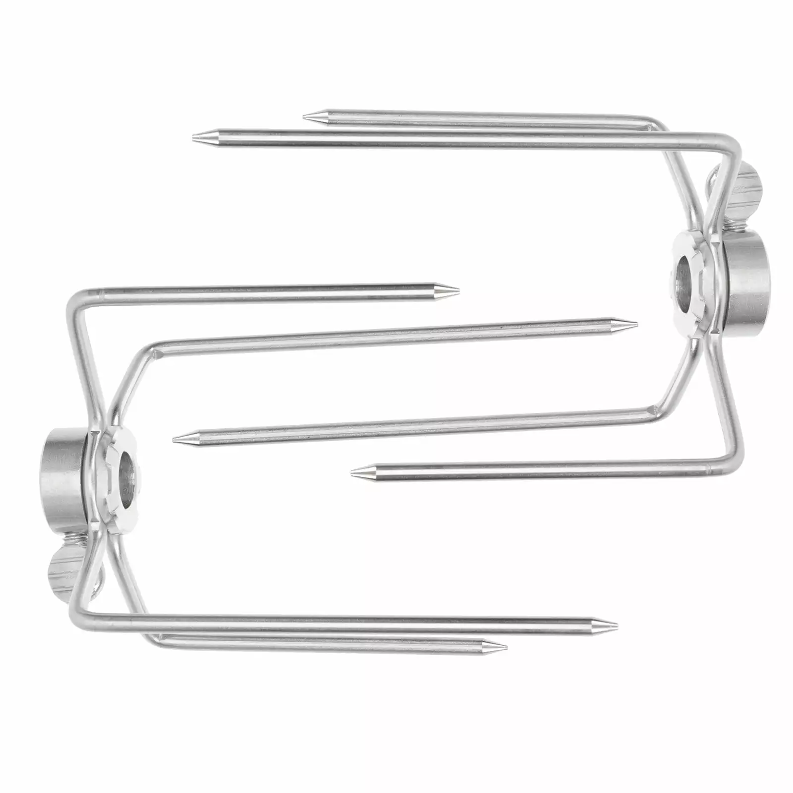 Eease 2Pcs Stainless Steel Grill Rotisserie Forks BBQ Camping 12x10cm